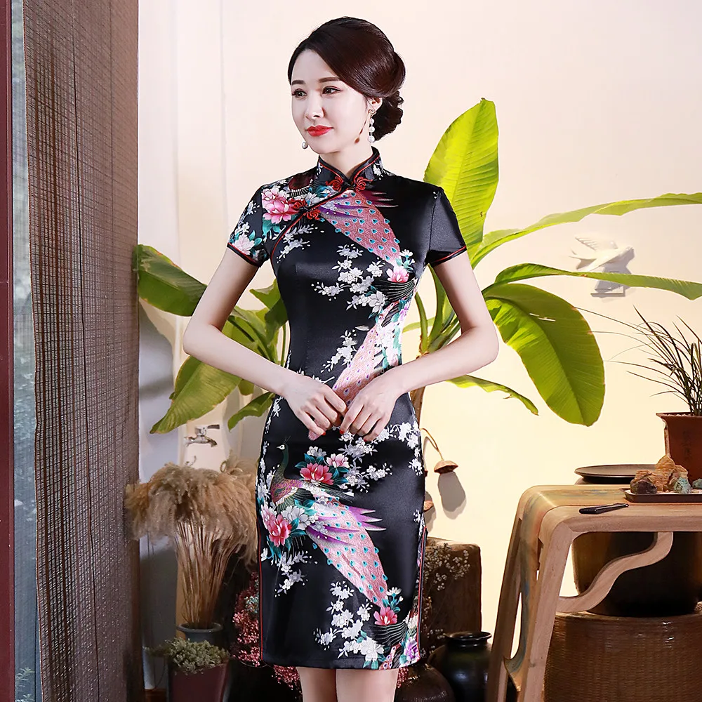 Женское вечернее платье-Ципао элегантное классическое платье с китайским