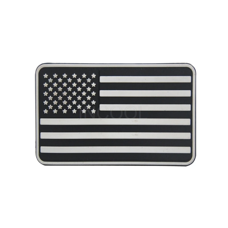 19 PVC Patch No Loop Светоотражающие нашивки с вышитым американским флагом, флаги США, тактические военные нашивки, нашивки с вышивкой из ПВХ резины - Цвет: 19 PVC Patch No Loop