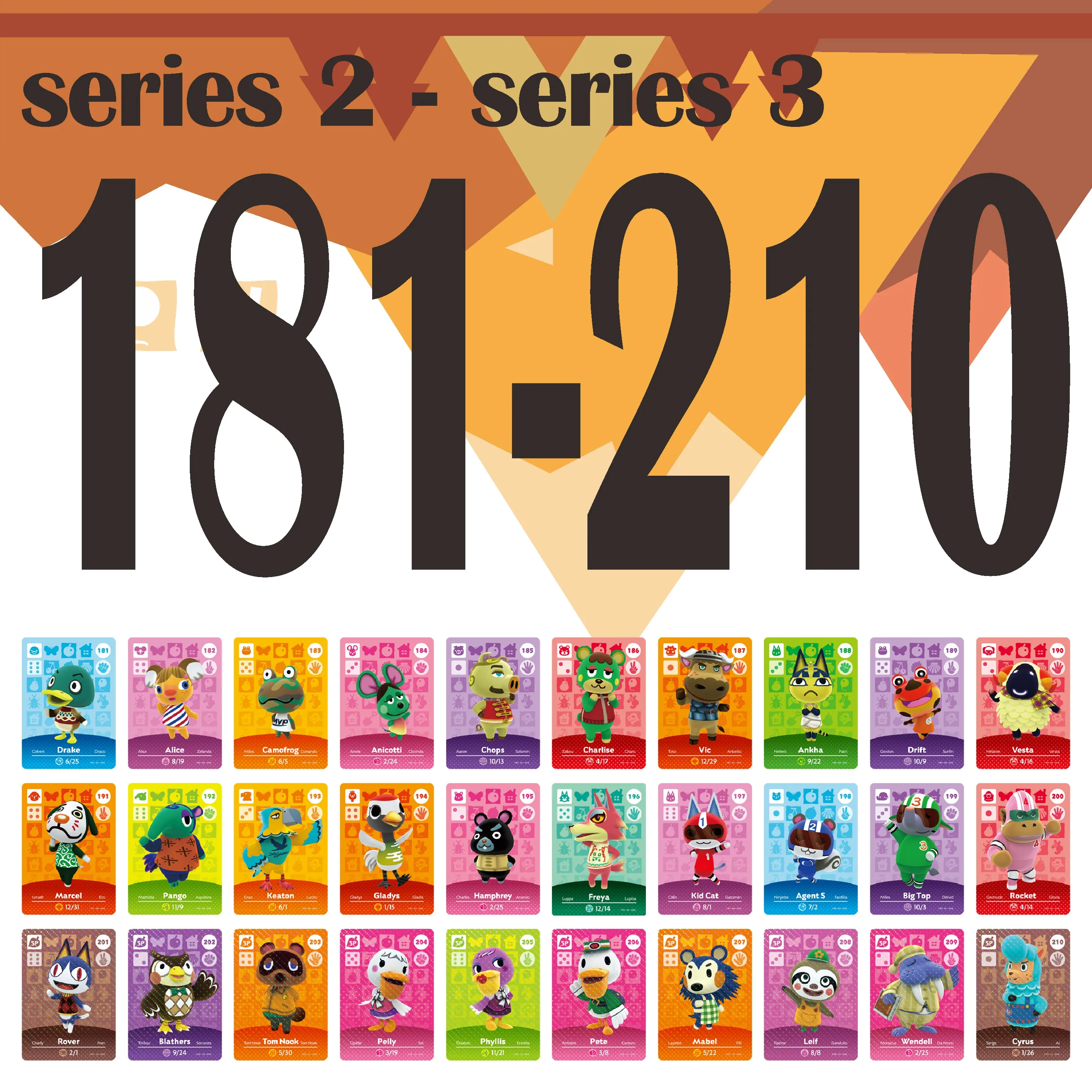 

181-210 Amiibo Cards Animal Crossing Card Amiibo Villager Card Work Nfc for Ns Games animal crossing New Horizons Set Series 2 3
