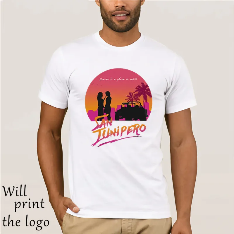 

Black Mirror San Junipero Heaven Men's T Shirt Tshirt Men Black Short Sleeve Cotton Hip Hop T-shirt Print Tee Shirts