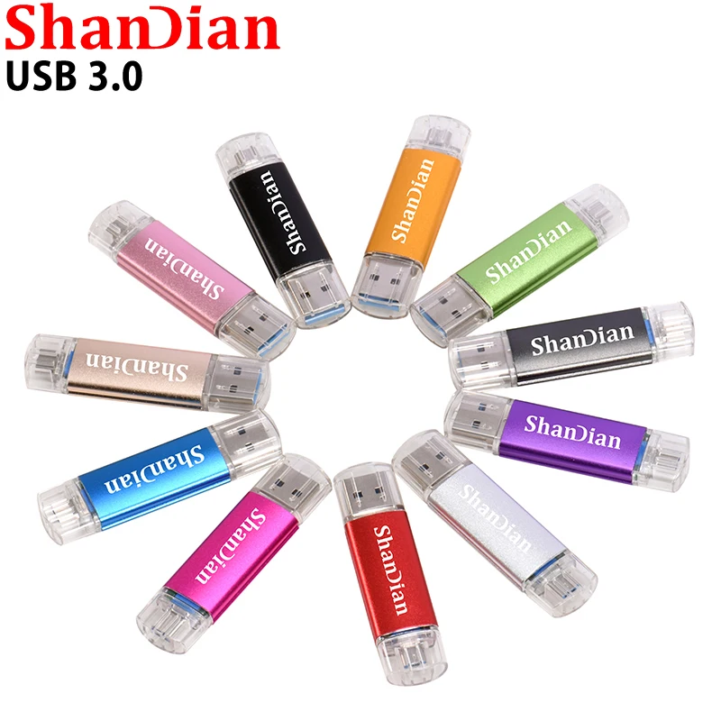 Флеш-накопитель SHANDIAN 100% OTG USB 3 0 4 ГБ 8 16 32 64 | Компьютеры и офис