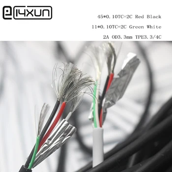 

5 metre 4 wire white / black data cable with Shield / USB cable / DIY plug the power for Phone / tablet charging Larger Current