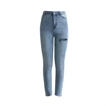 

Hole stretch hip sexy women's jeans pantyhose before and afsster the 2019 summer