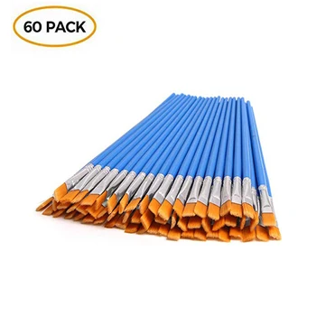 

JUNEBRUSHS 60 Pcs Flat Paint Brushes, Small Brush Bulk for Detail Painting