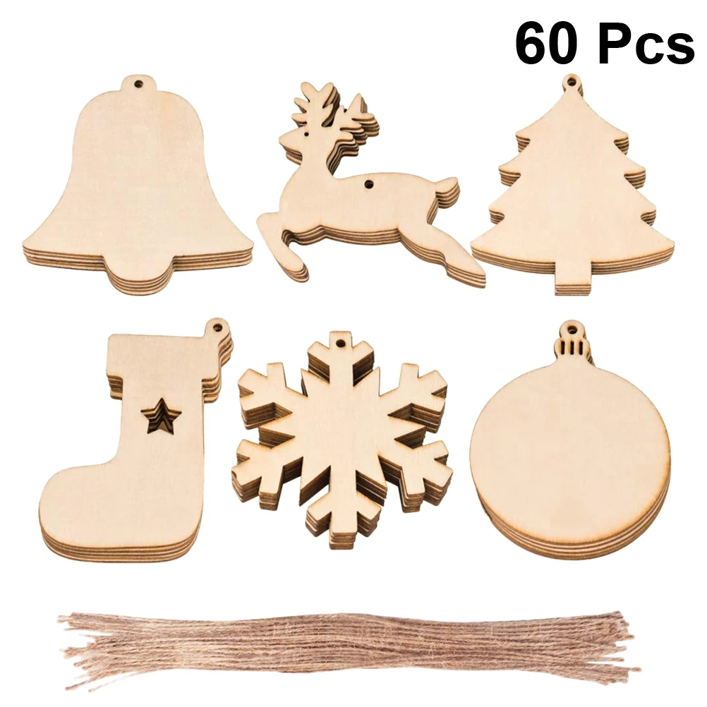 60 шт. Рождественская Елка декоративная подвеска с веревкой рождественские