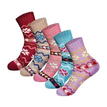 5 пар счастливых носков, женские хлопковые повседневные зимние теплые толстые шерстяные винтажные цветные вязаные мягкие носки crazy art grappige sokken# y3