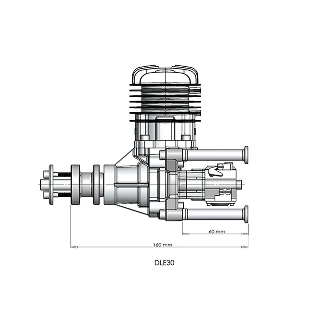 DLE30 30CC бензиновый двигатель одноцилиндровый двухтактный боковой выхлоп с воздушным охлаждением двигатель самолета для RC модели самолетов