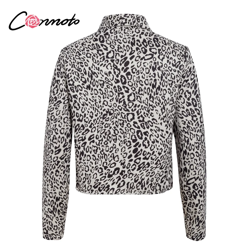 Conmoto, отложной, весенние, женские куртки, верхняя одежда для девушек, Леопардовый принт, кардиганы, женские пальто, повседневная, sude, кожаная верхняя одежда