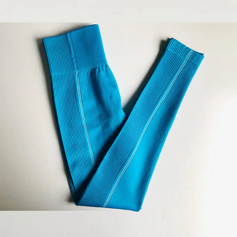 blue legging 2 шт., ультра бесшовный комплект для йоги, для женщин, для тренировок, для спортзала, укороченный топ, высокая талия, бесшовные леггинсы, для фитнеса, для спортзала, одежда, спортивный костюм - Цвет: blue legging