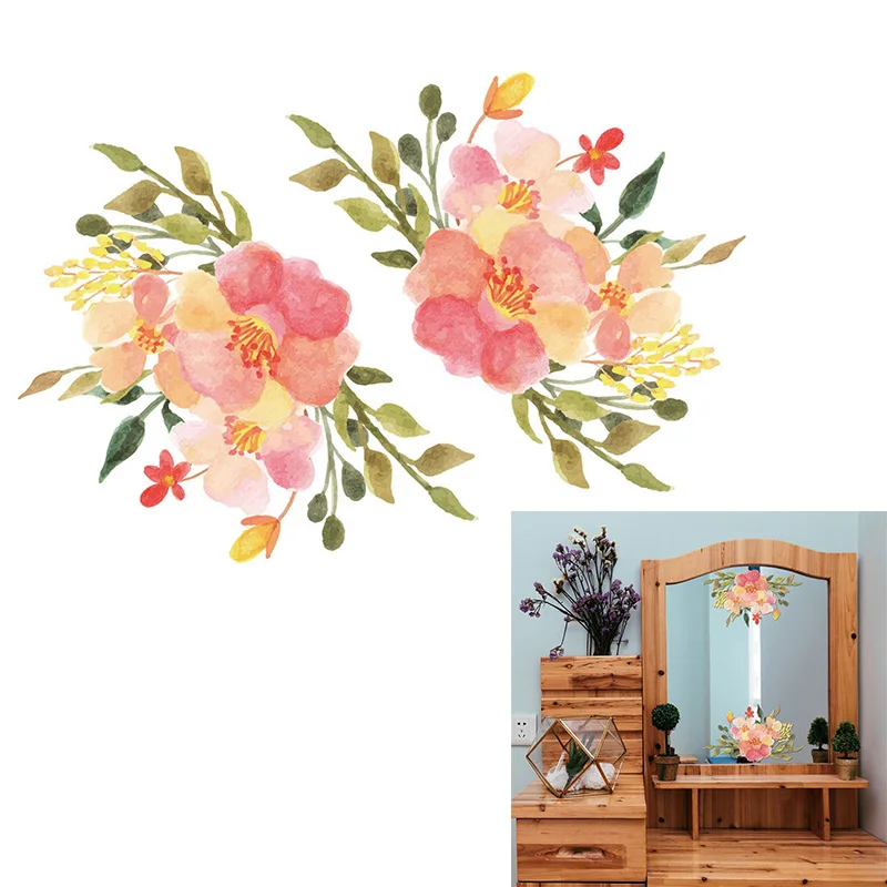 

Detachable Wall Sticker Flower Rattan Refrigerator Cabinet Glass Decorations