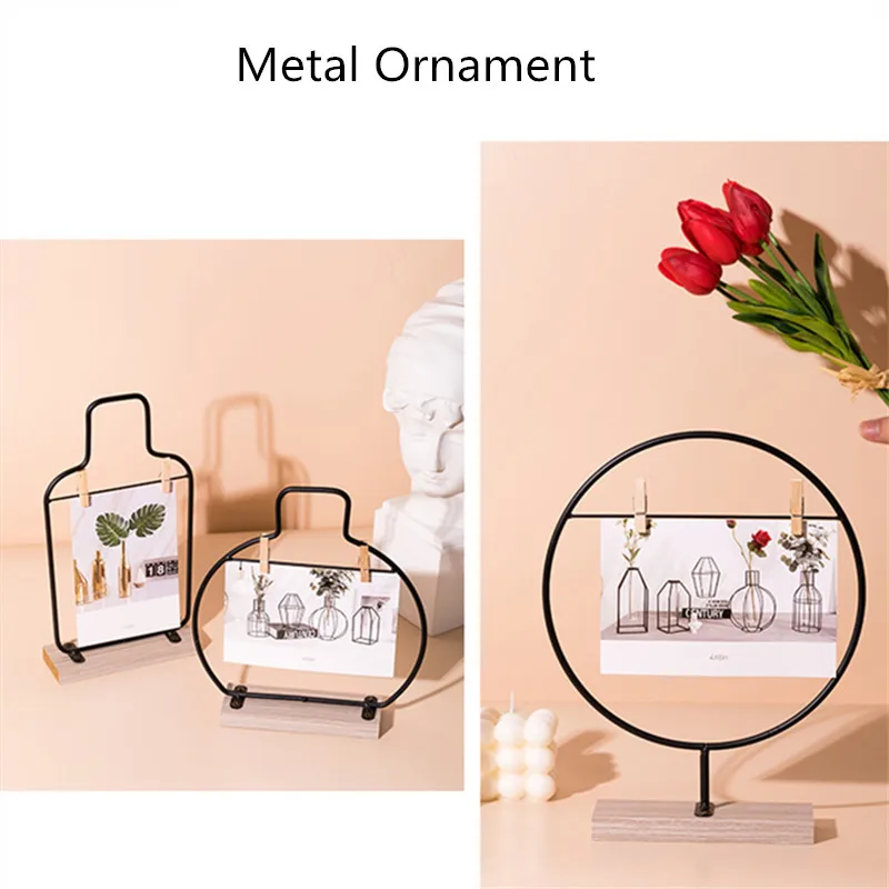 Скандинавские 6 дюймов фоторамки зажимы креативные DIY ручной работы настольные украшения многофункциональные фотографии сертификат дисплей платформа