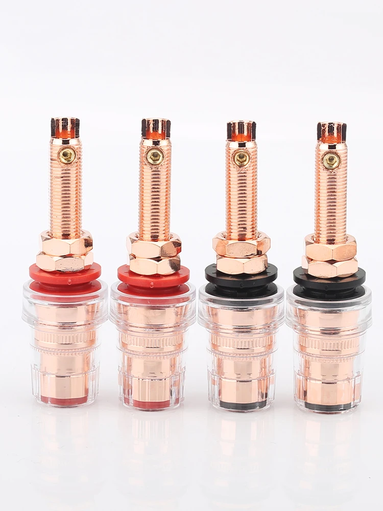 

4pcs Hi-End Eutectic binding post Red Coppper plated Speaker Amplifier Binding Post Terminal