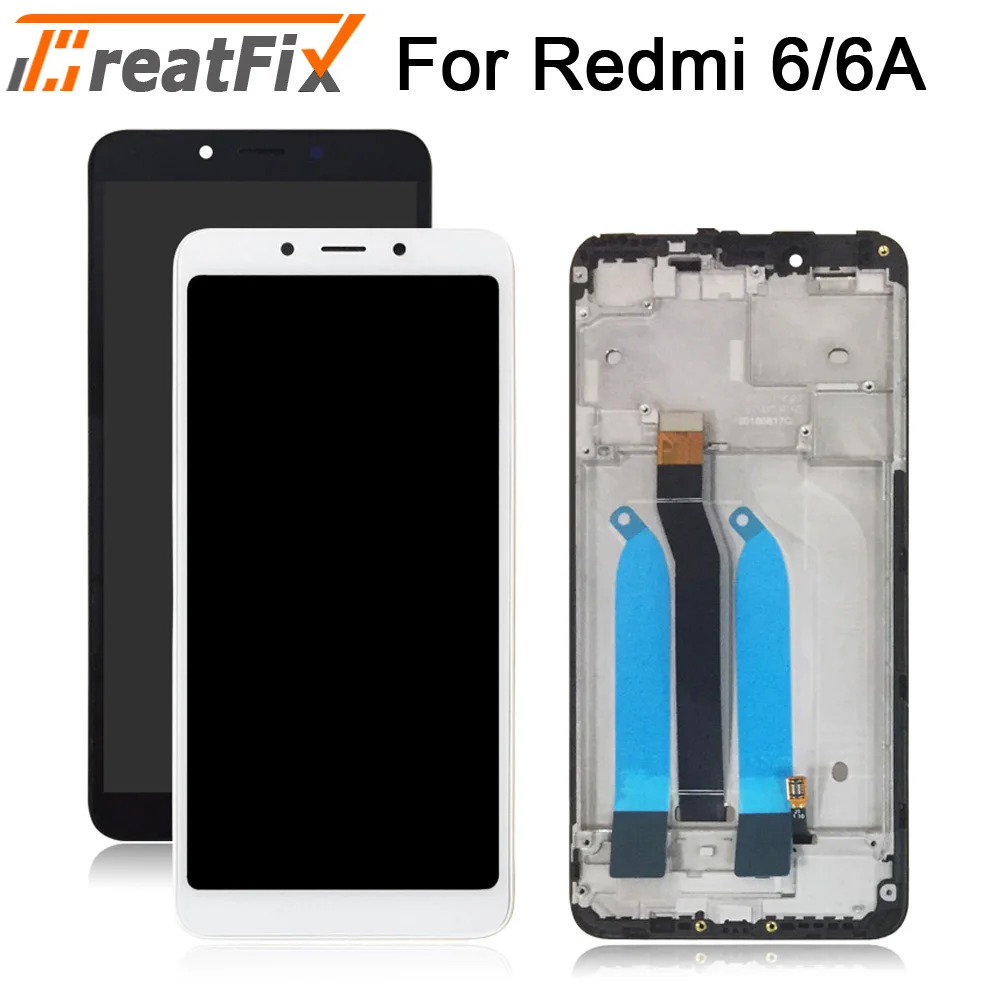 ЖК-дисплей для Xiaomi Redmi 6A сенсорный экран для Redmi 6 дигитайзер в сборе с рамкой