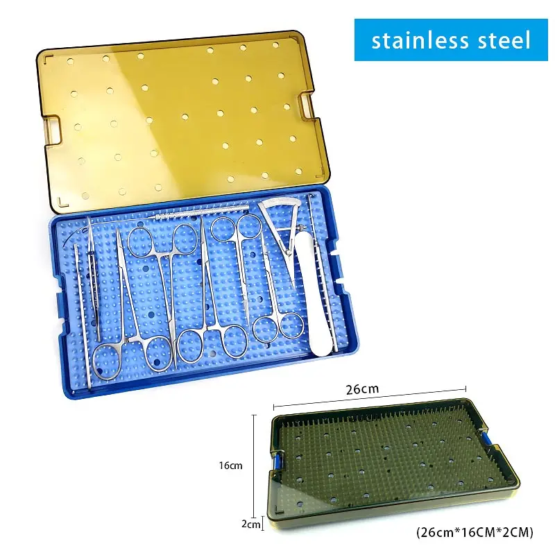 

11pcs Ophthalmic Surgery Kit Titanium/Stainless Steel Disinfection Box Sterilizer Tray Ophthalmic Instrument