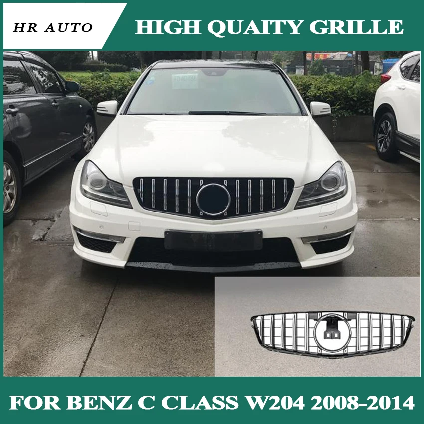 Подходит для mercedes C class W204 C63 amg GT GTR решетка C180 C200 C250 C300 2008- с эмблемой