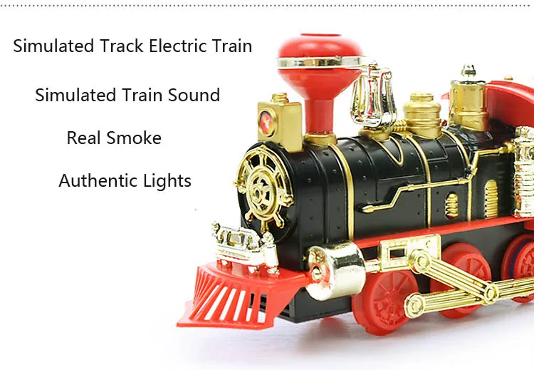Рождественский электрический вагон набор игрушек-поезд детский Электрический Железнодорожный Поезд настоящий дым подлинные огни и звуки игрушка Рождественский подарок