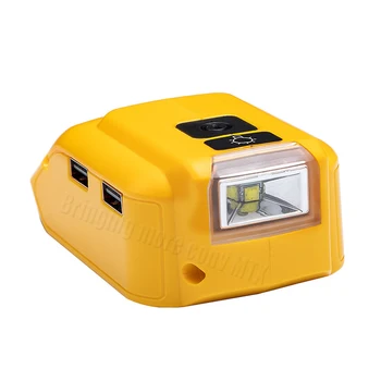 

USB Charging Adapter For DEWALT 14.4V 18V 20V Li-ion Battery Converter DCB205 DCB090 Adapter LED light Tool battery Adapter