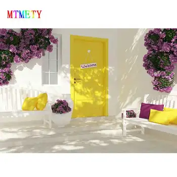

Modern house decoration Window Door Flower Yard Porch Wreath Country Scene Photo Backgrounds Photographic Backdrops Photo Studio