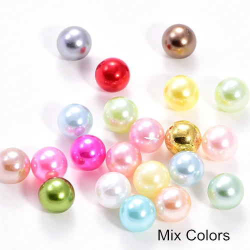 Mix Colors Много цветов ABS имитация стразы жемчуг Круглые клеевые бусины DIY свадебное платье подвески бусы ожерелье Изготовление ювелирных изделий B3841 - Цвет: Mix Colors