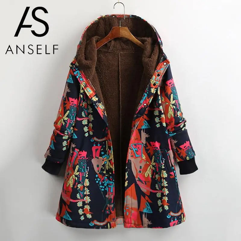 Women Parkas Outwear Faux Fur Fleeces Coat female Hooded Coat Button Long Sleeve Tops Autumn Warm Jacket Plus Size 3XL 5XL