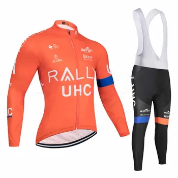 

Winter 2020 TEAM RALLY UHC Hot Velvet Bicycle JERSEY Cycling Pants Set Men's Orange Ropa Ciclismo 9D Indoor Bicycle Frame Riding