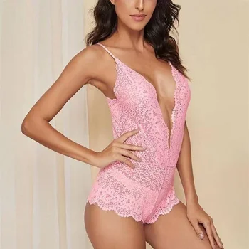 

Ladies Perspective Lace Lingerie Body Suits Lingerie Halter Teddies Bodysuits Women Underwear//