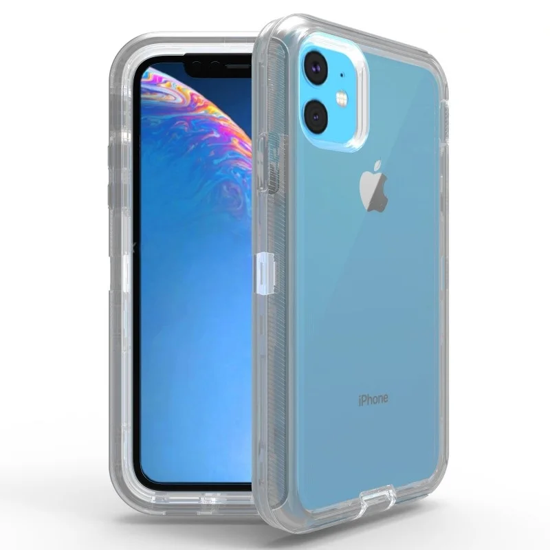 clear grey Чехол для Iphone 11 Pro Max чехол противоударный Робот Бронированный из твердого пластика чехол для Iphone 11 Pro XS MAX XR - Цвет: clear grey