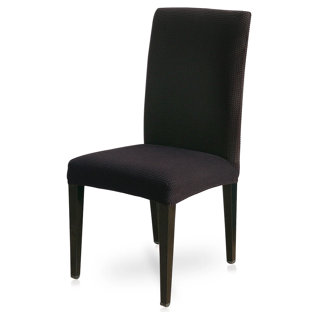 1/2/4 шт. сплошной Цвет чехол для кресла спандекс флисовые плотные эластичные чехлов чехлы на стулья для Обеденная для свадьбы или торжественного случая - Цвет: B-black