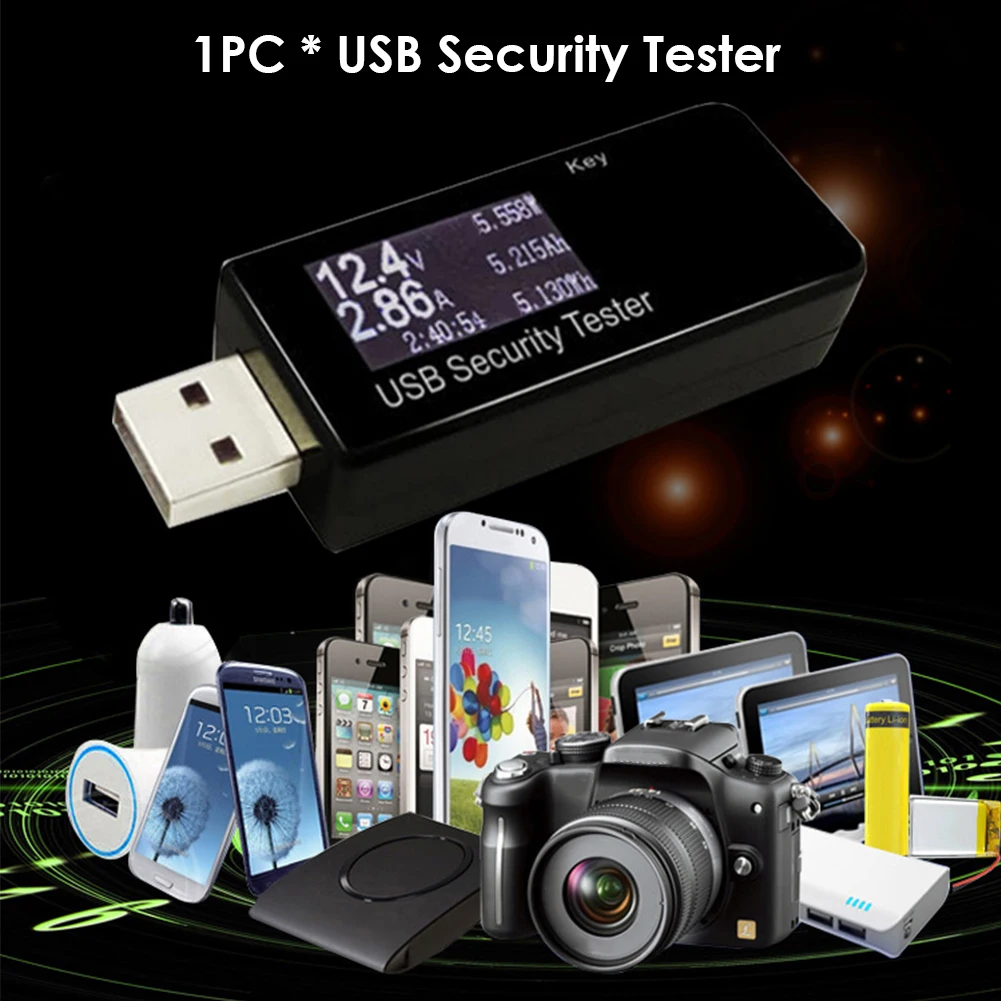 USB тестер безопасности блок питания монитор Цифровой емкости напряжения точный детектор тока Амперметр счетчик энергии ЖК-дисплей