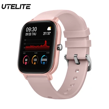 

UTELITE P8 Smart Watch Men Women Heart Rate Customize Faces Full Touch HD Display Screen Band for iPhone Huawei Xiaomi PK GTS