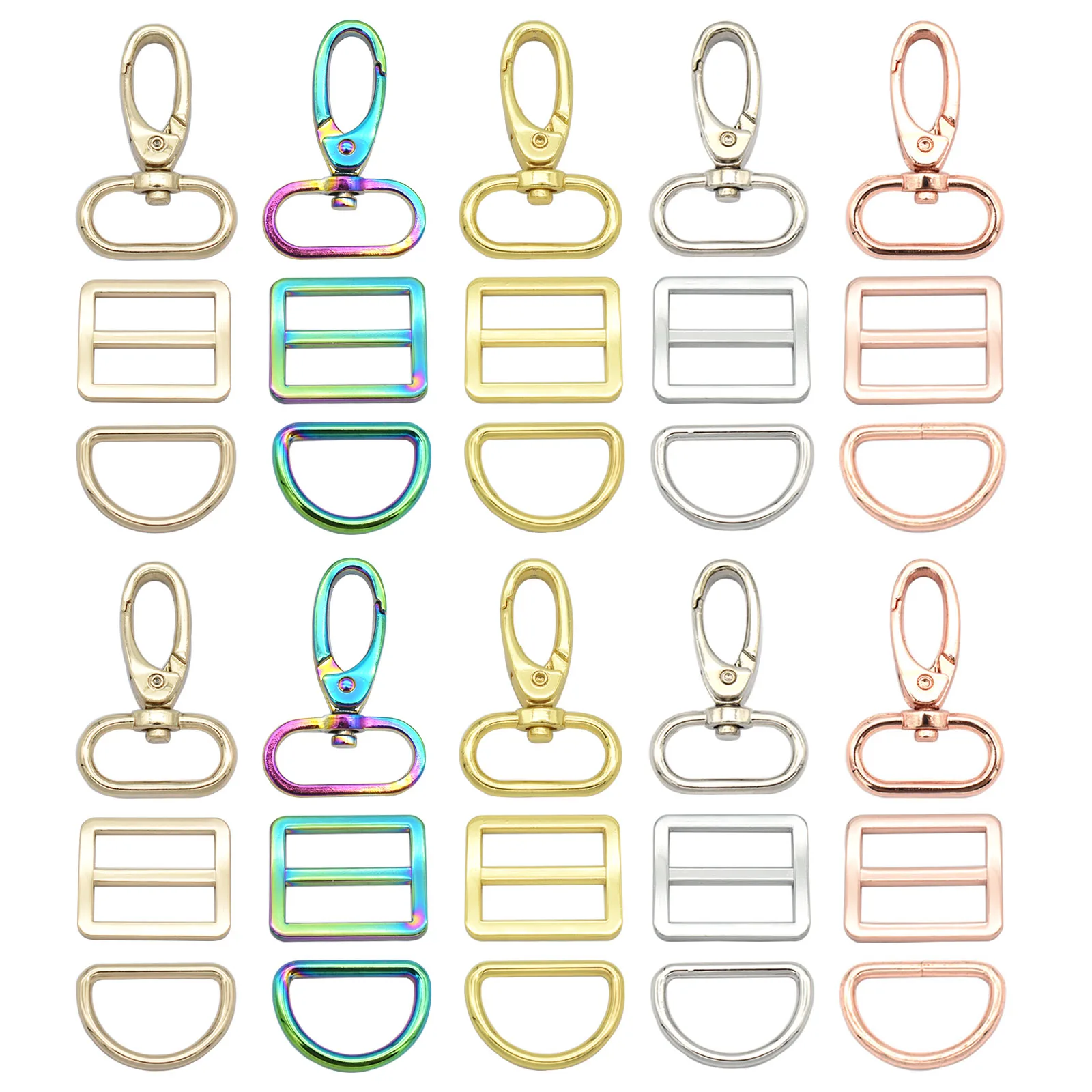 

Colorful Swivel Hook Claw Clasp - 25mm Slide Strap Buckle D Ring Adjuster Buckle for Dog Collar Backpack Purse Hardware
