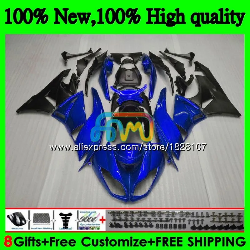 Корпус для KAWASAKI ZX636 ZX600 ZX-6R ZX 6R ZX 636 горячего металла синий 600CC 9BS. 54 ZX-636 ZX6R 09 10 11 12 2009 2010 2011 2012 обтекатель