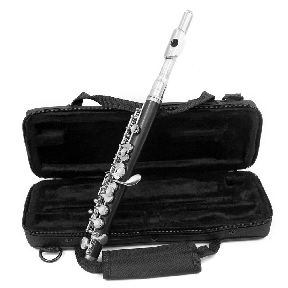 Half-size Flute Cupronickel Silver Plated C Key Tone with Cork Grease Polish Cloth Cleaning Stick Padded Box Screwdriver