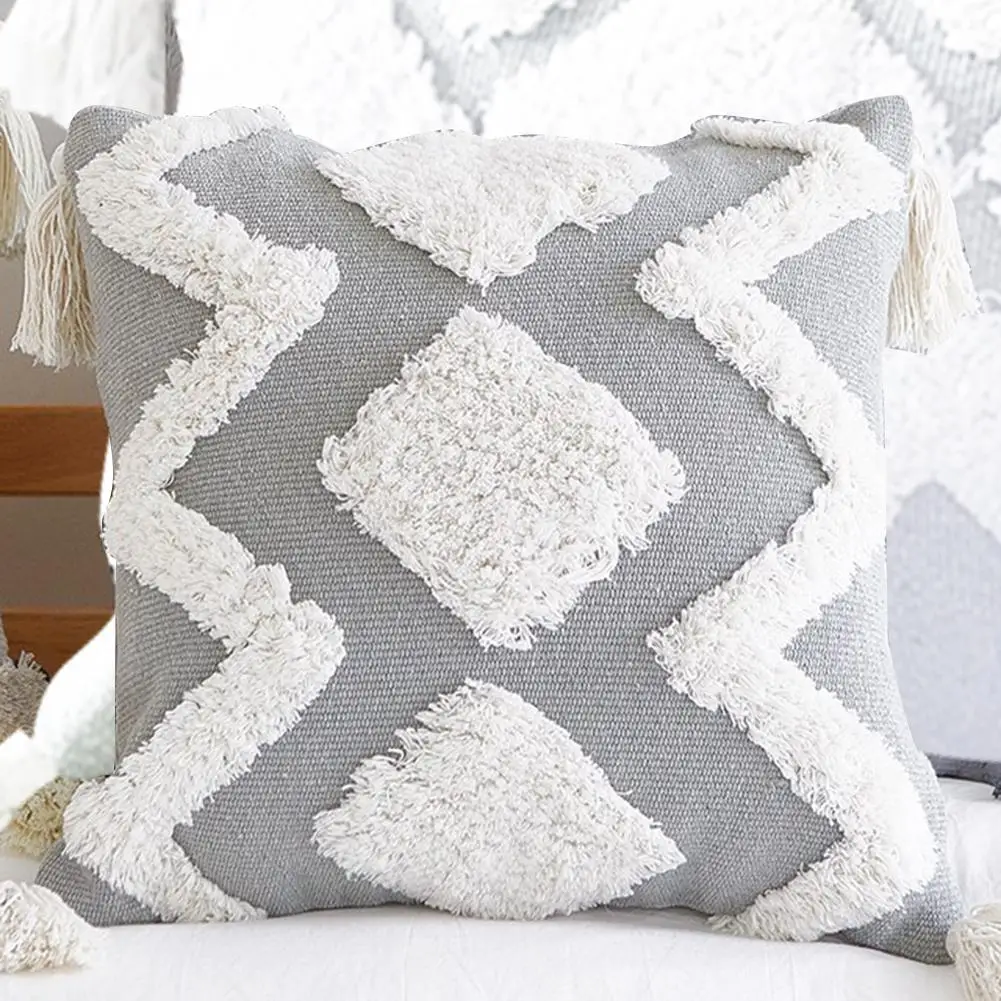 

Pillow Case Decorative Pillowcase Bedroom Living Room - Modern Tufted Cushion Set Tassel Cute Pillowcase Waist Newer