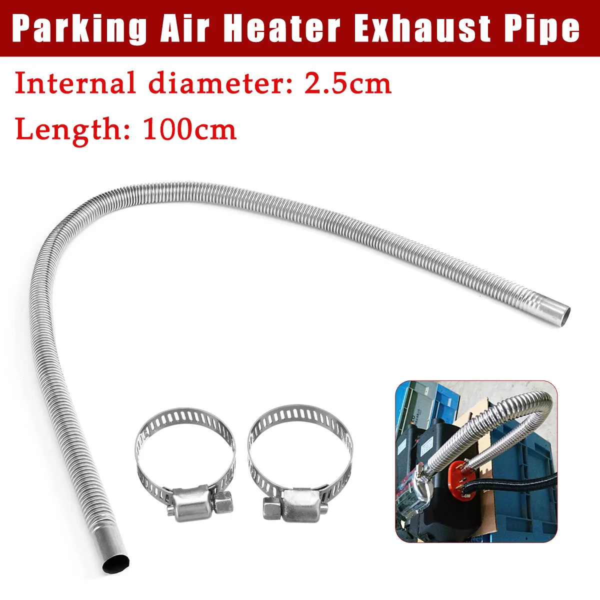 Exhaust for car Дизельный выхлопной шланг выхлопной трубы для автомобиля из нержавеющей стали выхлопной трубы воздушный нагревательный бак выхлопная труба шланг@ 25 - Цвет: Exhaust for car