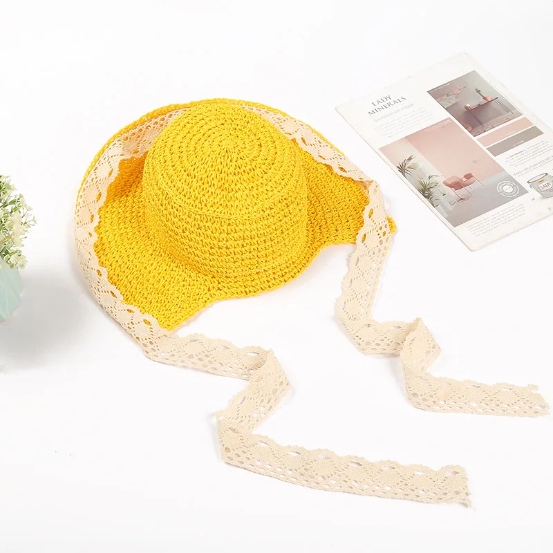 Female Korean fashionable foldable fisherman hat with fresh lace straw hat in summer sunscreen hat for beach vacation - Цвет: Армейский зеленый