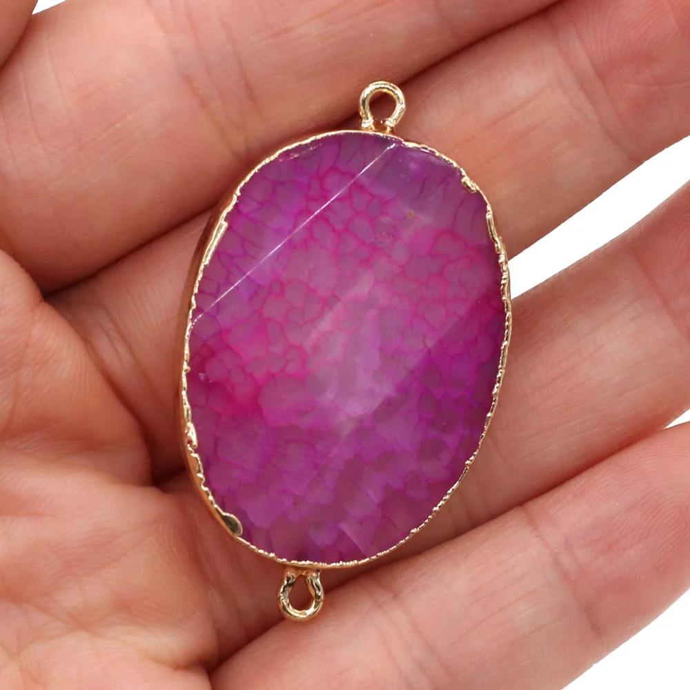 

Natural Stone Agates Connector Charms Necklace Bracelet Accessories for DIY Making Trending Jewelry Making Reiki Healing Gift