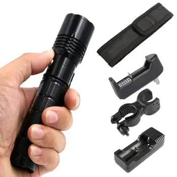 

3500 Lumens 5 Modes T6 LED 18650 Flashlight Torch+Charger+Bicycle Holder Clip+Torch Pouch+AC Wall Charger