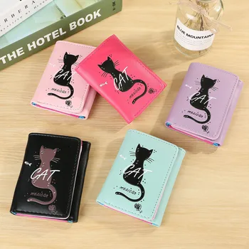 

Women Simple Cat Short Wallet Coin Purse Card Holders Handbag Package#P30