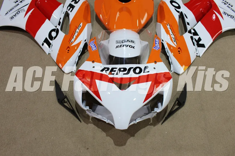 4 подарки литья под давлением ABS полный обтекатель комплект Подходит для Honda CBR1000RR cbr1000 04 05 2004 2005 набор кузова Оранжевый Белый