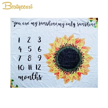 

Newborn Photography Props Flannel Baby Blanket Sun Flower Shoot Studio Blanket New Born Accessories Gift 100*75cm