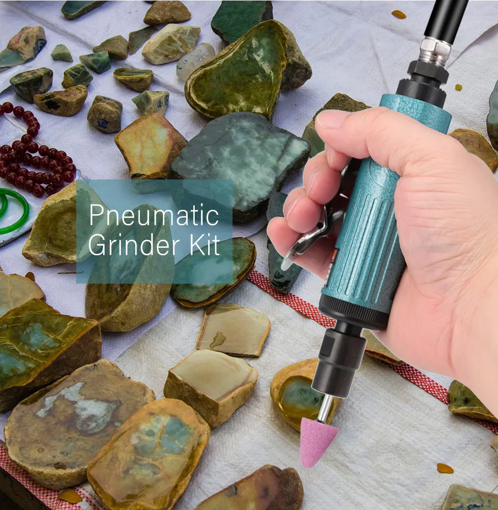 16pcs/Set Pneumatic Grinder Kit Tire Polishing Repairing Machine Mill Engraving Tool Set 25000rpm