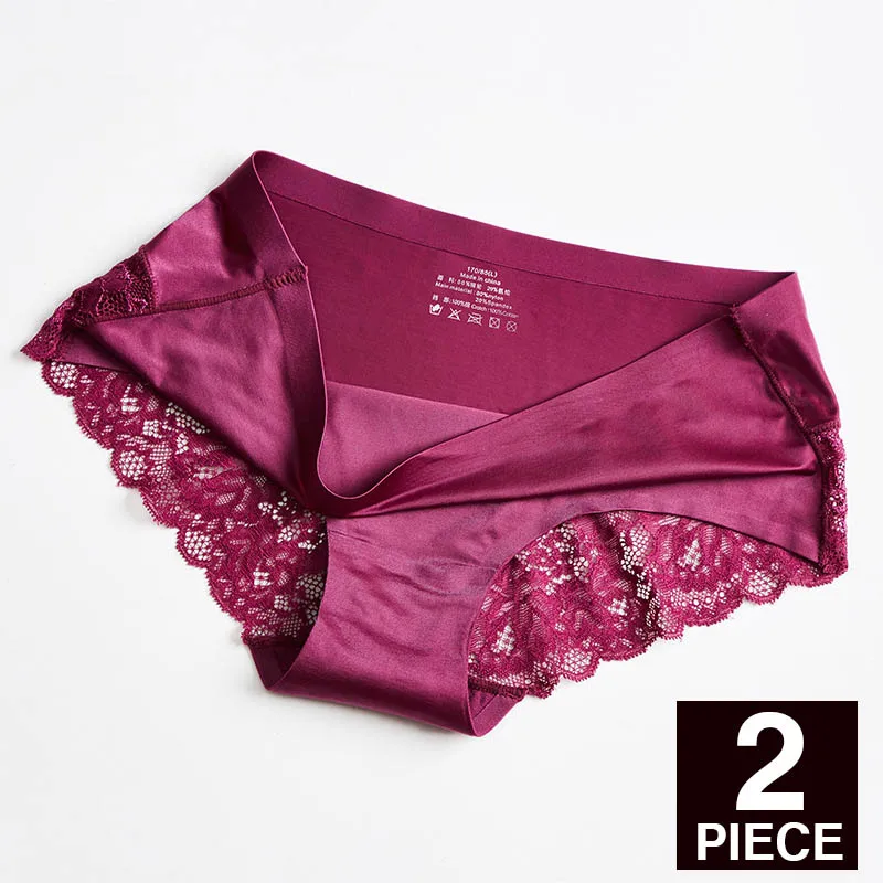 Бесшовные трусы для женщин, сексуальные трусики, шелк льда, нижнее белье, удобные трусы, нижнее белье, низкая талия, женские трусы, стринги, XXXL# F - Цвет: E 2pcs