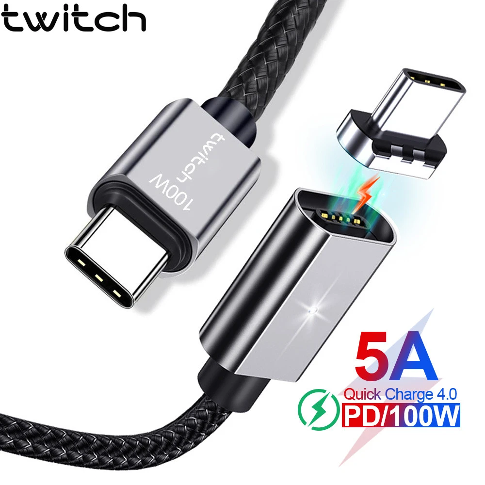けいれん 5a 磁気 Usb タイプ C Usb C Macbook Pro の 100 ワット Pd マグネット充電器 Usb C タイプ C 用サムスン注 10 Mobile Phone Cables Aliexpress