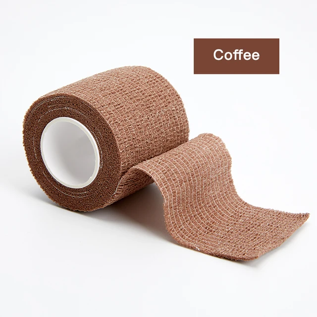 4.5M Colorful Elastic Sport Bandage Self Adhesive Bandage For Fitness Knee Support Pads Ankle Finger Wrap Kinesiology Tapes Brown