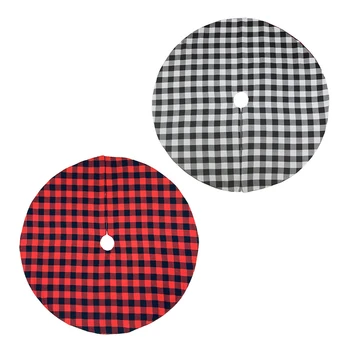 

Xmas Floor Mat Cover Fashion Christmas Tree Skirt Round Shape Double Layers Burlap Christmas Tree Skirt Ornament for New Year