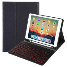 Keyboard Leather Case Backlit Folio Cover Wireless Bluetooth Keyboard for iPad 10.2 2019 JFlyer