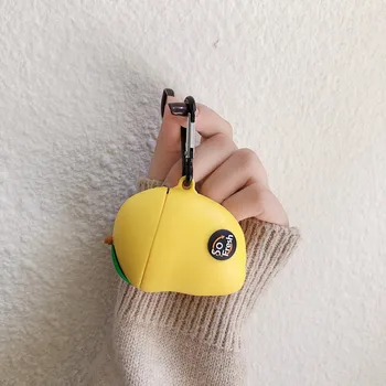 

3D Summer Fruit Mango Silicone Soft Case for Apple New Airpods 1 2 Cover Wireless Bluetooth Earphone Case