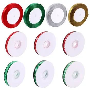 

10 Rolls Christmas Theme Snowflake Exquisite Craft Making Ribbon Holiday DIY Ribbon Gift Packing Ribbon Party Supplies