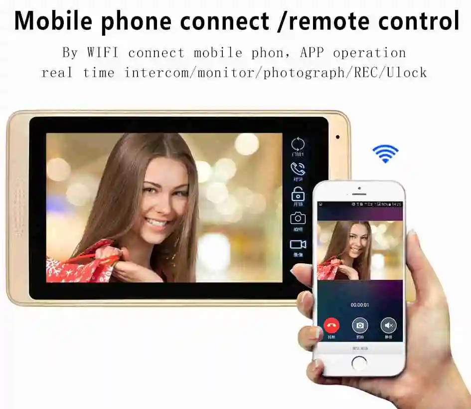 DIY wifi видеодомофон дверной звонок Система смарт видео домофон беспроводной " сенсорный экран HD Проводной Видео дверной телефон камера RFID